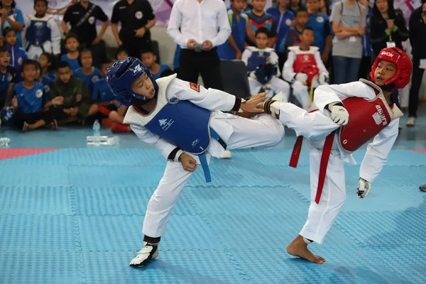 Bangkok Tailândia Julho 2018 Atleta Taekwondo Muitos Países Luta Conjunto — Fotografia de Stock