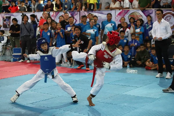 Μπανγκόκ Ταϊλάνδη Ιουλίου 2018 Taekwondo Αθλητής Από Πολλές Χώρες Αγωνίζονται — Φωτογραφία Αρχείου