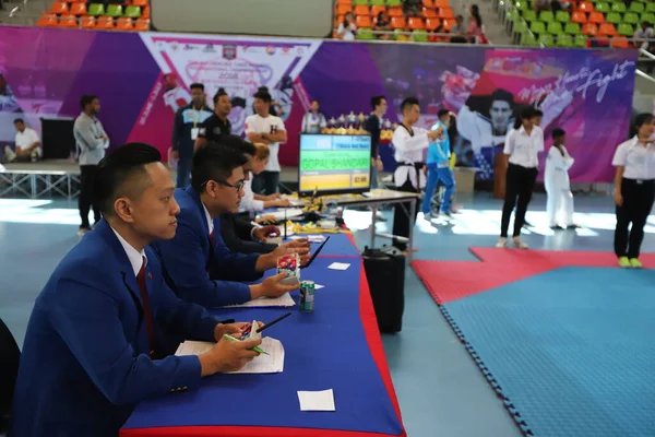 Bangkok Thailandia Luglio 2018 Taekwondo Atleta Molti Paesi Combatte Insieme — Foto Stock