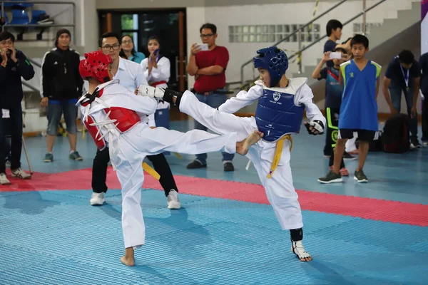Bangkok Thailand July 2018 Taekwondo Athlete Many Countries Fight Together — Stock Photo, Image