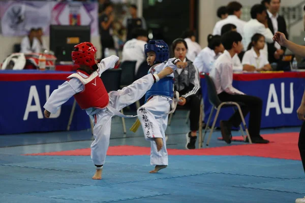 Bangkok Thailand Juni 2018 Taekwondo Idrottsman Från Många Länder Slåss — Stockfoto