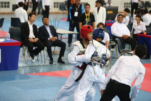 Bangkok Thailandia Giugno 2018 Taekwondo Atleta Proveniente Molti Paesi Combatte — Foto Stock