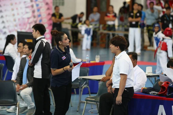 Bangkok Thailandia Giugno 2018 Atleta Taekwondo Molti Paesi Combatte Insieme — Foto Stock