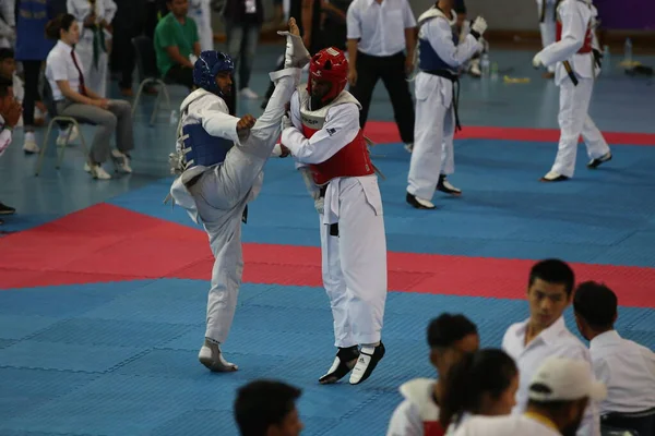 Bangkok Thailand June 2018 Taekwondo Athlete Many Countries Fight Together — 스톡 사진