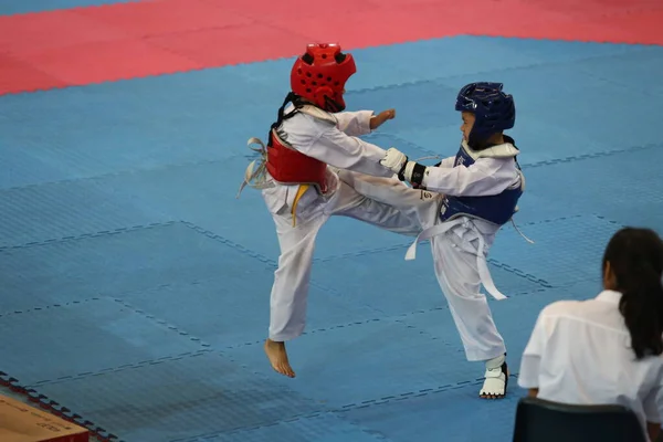 Bangkok Tailândia Junho 2018 Atleta Taekwondo Muitos Países Luta Conjunto — Fotografia de Stock