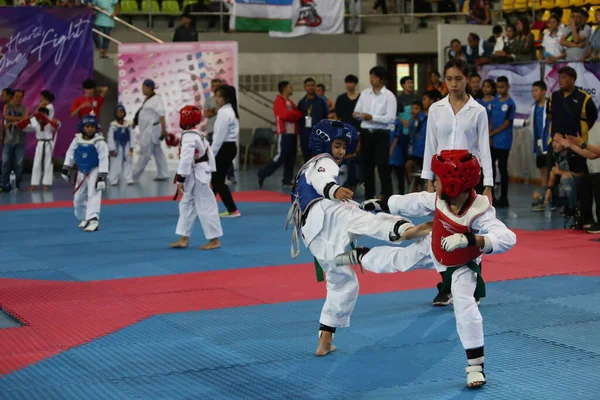 Bangkok Thailandia Giugno 2018 Taekwondo Atleta Proveniente Molti Paesi Combatte — Foto Stock