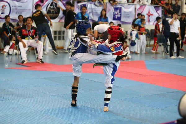 Bangkok Thailand Juni 2018 Taekwondo Idrottsman Från Många Länder Slåss — Stockfoto