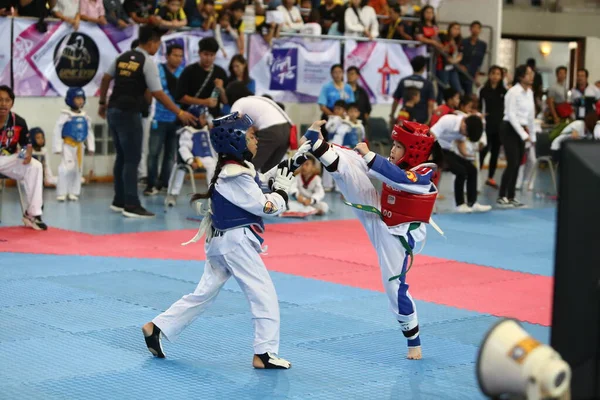 Bangkok Thailand June 2018 Taekwondo Athlete Many Countries Fight Together — Stock fotografie