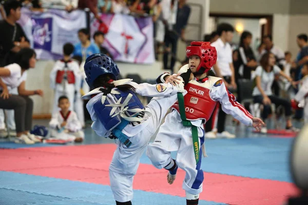 Bangkok Thailand Juni 2018 Taekwondo Idrottsman Från Många Länder Slåss — Stockfoto