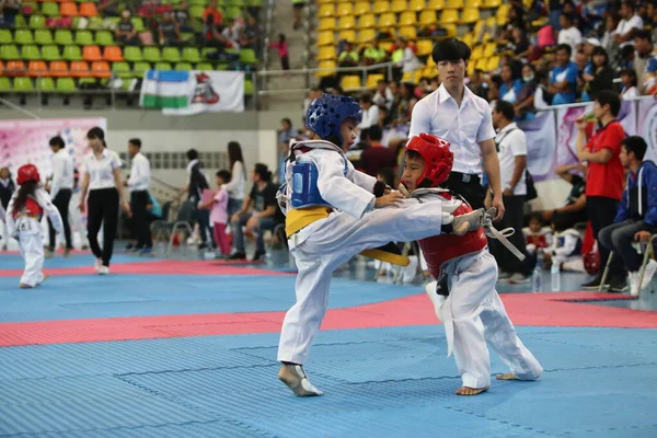 Bangkok Thailandia Giugno 2018 Taekwondo Atleta Proveniente Molti Paesi Combatte — Foto Stock
