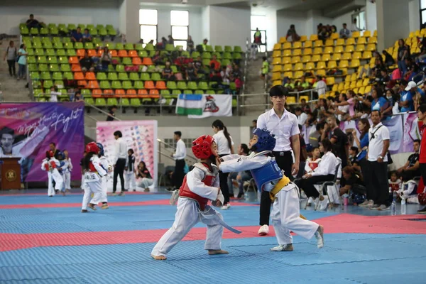 Bangkok Tailândia Junho 2018 Atleta Taekwondo Muitos Países Luta Conjunto — Fotografia de Stock