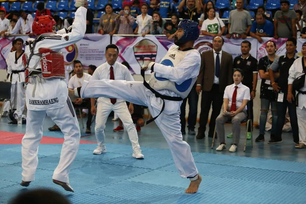 Bangkok Thailand Juni 2018 Taekwondo Idrottsman Från Många Länder Slåss — Stockfoto