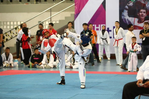 Bangkok Thailand June 2018 Taekwondo Athlete Many Countries Fight Together — Stock fotografie