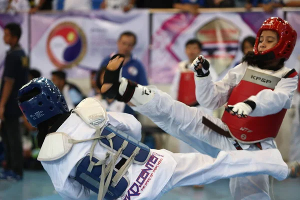 Bangkok Tailândia Junho 2018 Atleta Taekwondo Muitos Países Luta Conjunto — Fotografia de Stock