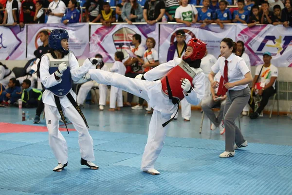 Bangkok Thailandia Giugno 2018 Taekwondo Atleta Proveniente Molti Paesi Combatte — Foto Stock