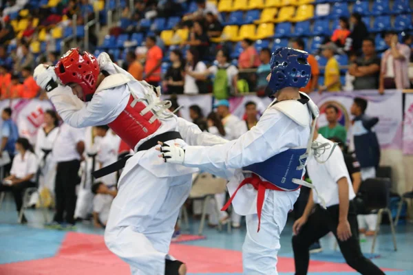 Bangkok Thailand Juni 2018 Taekwondo Idrottsman Från Många Länder Slåss — Stockfoto