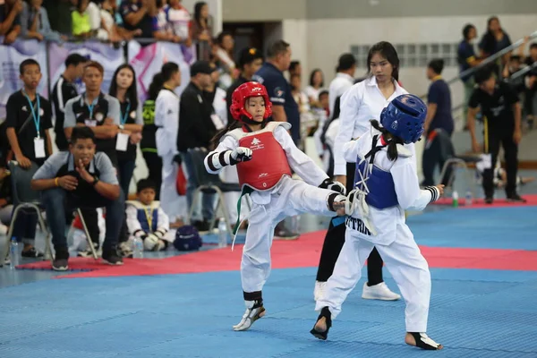 Bangkok Thailandia Giugno 2018 Taekwondo Atleta Proveniente Molti Paesi Combatte — Foto Stock