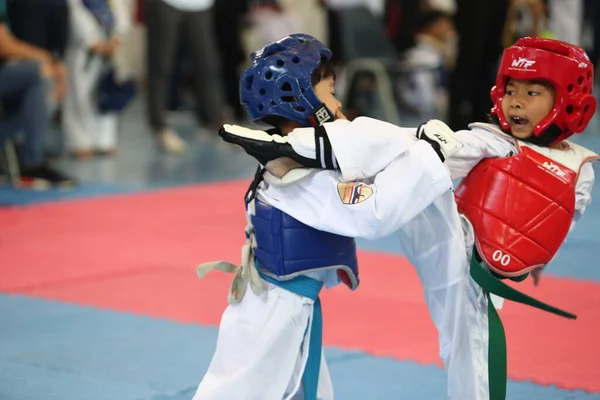 Bangkok Thaiföld Június 2018 Taekwondo Athlete Számos Országból Együtt Harcolnak — Stock Fotó
