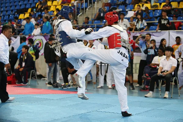 Bangkok Thailandia Giugno 2018 Taekwondo Atleta Proveniente Molti Paesi Combatte — Foto Stock