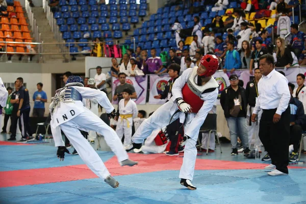 Bangkok Thailand June 2018 Taekwondo Athlete Many Countries Fight Together — Stock Photo, Image