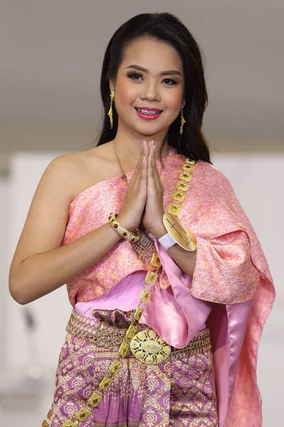 Samutsakorn Thailand April 2018 Models Walk Opening Show Beauty Pageant — Stockfoto
