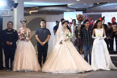 Bangkok, Tayland - 25 Ocak 2017; Lifeford Prenses Kupası için Gelinin Makyaj Yarışması, Orta Alan ve yaratıcı saç stili