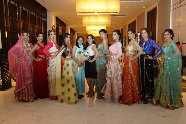 Bangkok Thaiföld Szeptember 2017 Fashion Show Jeewan Kaur India Esküvői — Stock Fotó