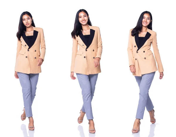 Full Length Snap Figure 20S 30S Asian Business Woman Stand — Fotografia de Stock