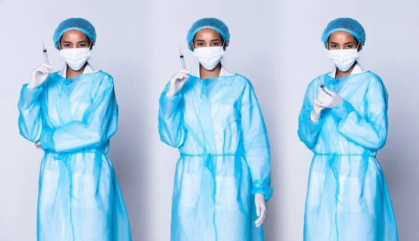 Азійська Прекрасна Жінка Доктор Медсестра Безпечній Синій Формі Стетоскопом Гігієни — стокове фото