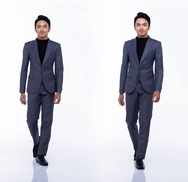 Full Length Snap Figure Asian Business Man Caminha Para Frente — Fotografia de Stock