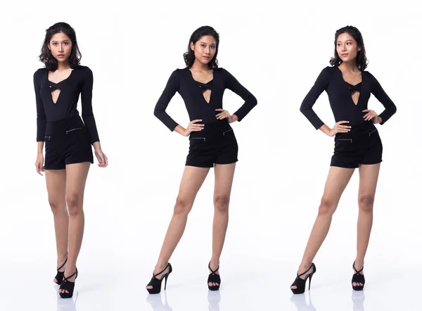 Collage Group Pack Full Length Body Snap Fashion Young Asian — Foto Stock