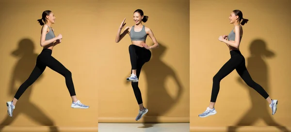 Asiatische Schlanke Fitness Frau Übung Warm Stretch Spring Jumps Beine — Stockfoto