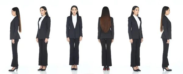 Collage Group Pack Full Length Snap Figure Asian Business Woman — Φωτογραφία Αρχείου