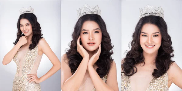 Miss Asian Pageant Beauty Contest Sesein Evening Ball Gown Long — 스톡 사진