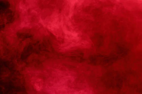 Red Dense Fluffy Puffs White Smoke Fog Black Background Nuvens — Fotografia de Stock