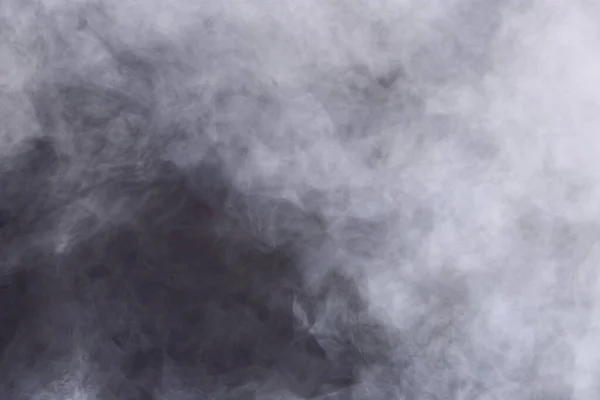 Dense Fluffy Puffs White Smoke Fog Black Background Abstract Smoke — стокове фото