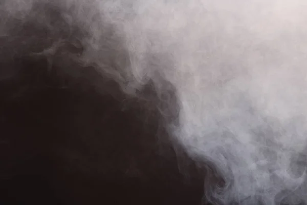 Dense Fluffy Puffs White Smoke Fog Black Background Abstract Smoke — стокове фото