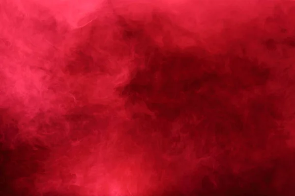 Red Dense Fluffy Puffs White Smoke Fog Black Background Abstract — Φωτογραφία Αρχείου