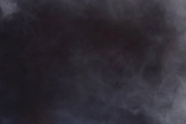 Fluffy Puffs Denso Fumo Bianco Nebbia Sfondo Nero Nuvole Fumo — Foto Stock