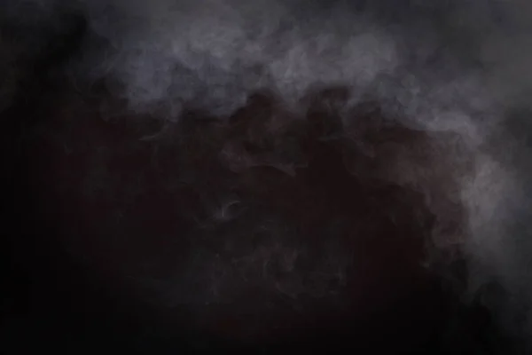 Dense Fluffy Puffs White Smoke Fog Black Background Abstract Smoke — Stock Photo, Image