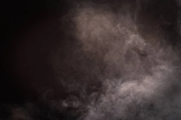 Dense Fluffy Puffs White Smoke Fog Black Background Abstract Smoke — Stock Photo, Image