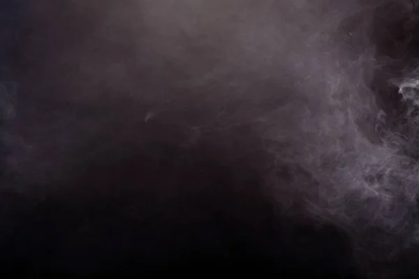 Пушистые Пушистые Пятна Белого Дыма Тумана Черном Фоне Абстрактные Облака — стоковое фото