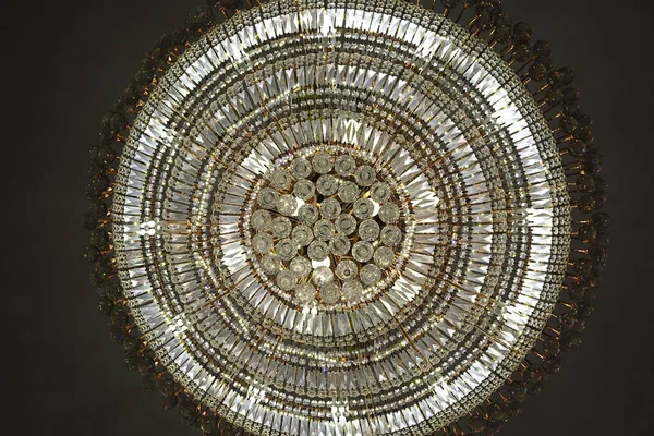 Chrystal Chandelier Plain Ceiling Background Close — Stock Photo, Image