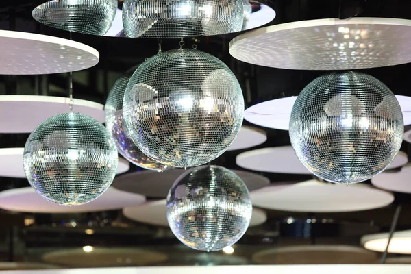 Many Disco Ball Small Mirror Hanging Ceiling Some Good Decoration — Stock Photo, Image