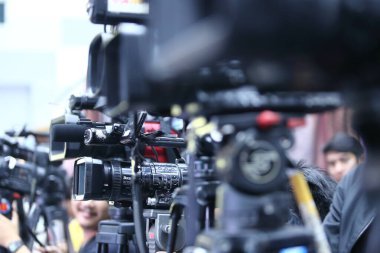 Bangkok, Tayland - 30 Haziran 2017; Bitec Sergi Salonu 'nda video kamera kayıt defilesi