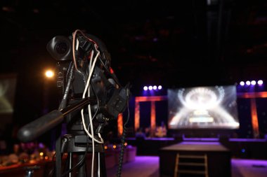 Video Production Camera social network live recording on Stage event which has interview session of contest, performance, concert or business seminar.  World Class Stage and ob switch team