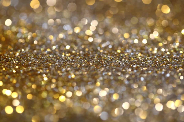 Fondo Bokeh Dorado Abstracto Con Destellos Desenfocados Brillantes Blurred Glitter — Foto de Stock