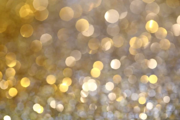 Abstract Golden Bokeh Achtergrond Met Stralende Defocus Schittert Wazig Glitter — Stockfoto