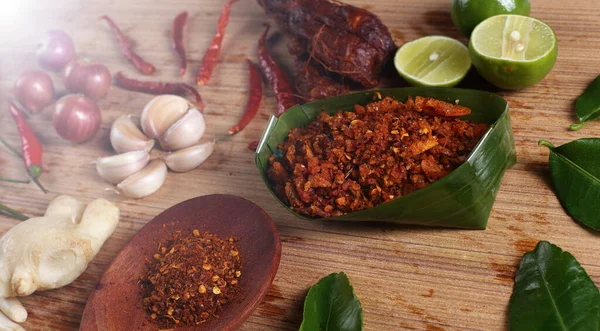 Famous Thai Food Hot Spicy Sauce Local Ingredient Fresh Herb — Stock Photo, Image