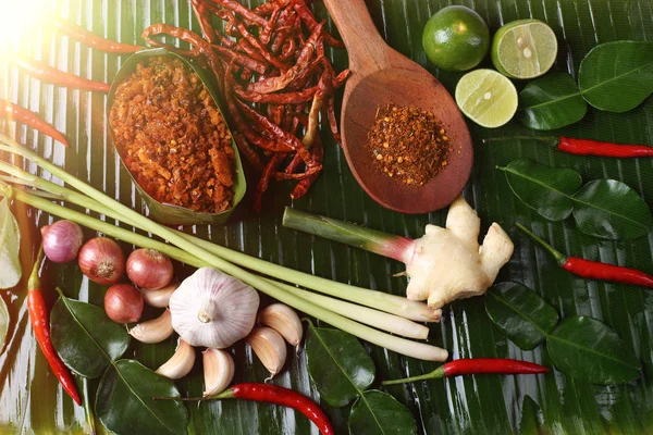 Famous Thai Food Hot Spicy Sauce Local Ingredient Fresh Herb — Stock Photo, Image